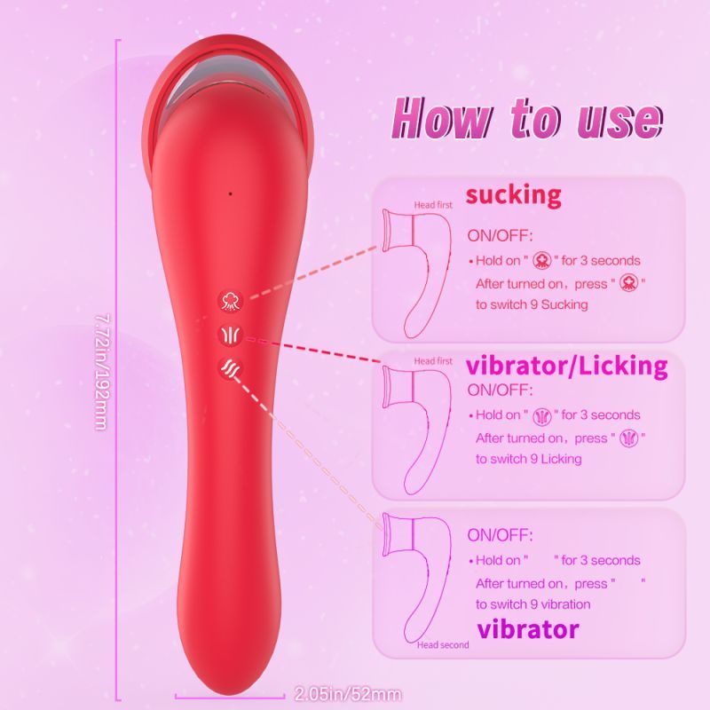 Trumpet 3-in-1 Sucking Licking Vibrating Vaginal Stimulator