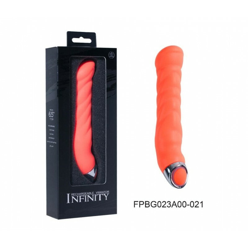 Rechargable Infinity Vibe Orange Textured – Powerful Vibrating Dildo