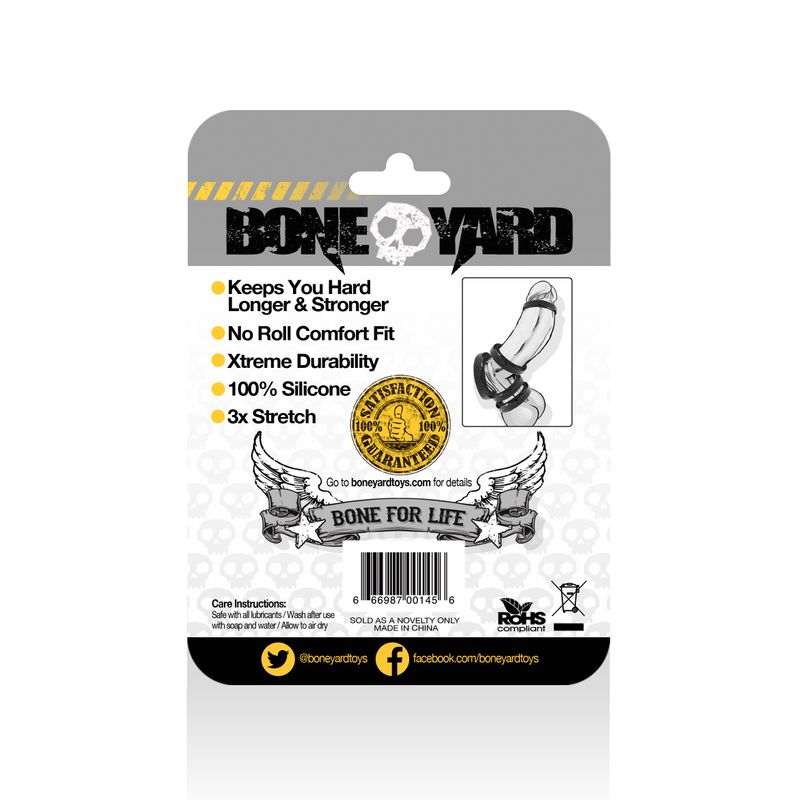 Boneyard Silicone Ring 45mm Black