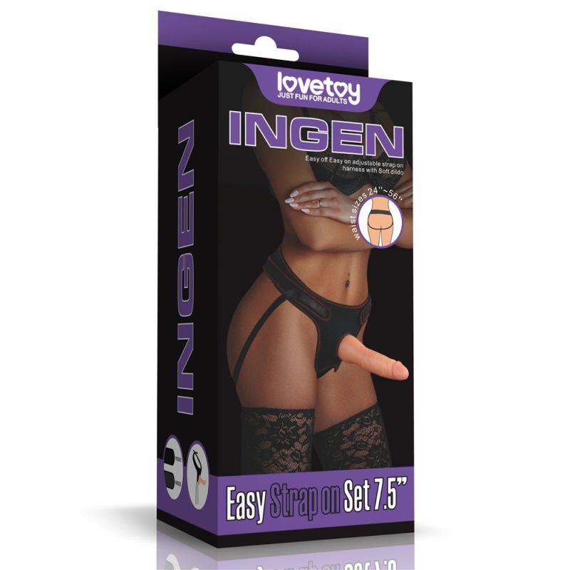 Easy Strap On Set 7.5in Dildo Vanilla