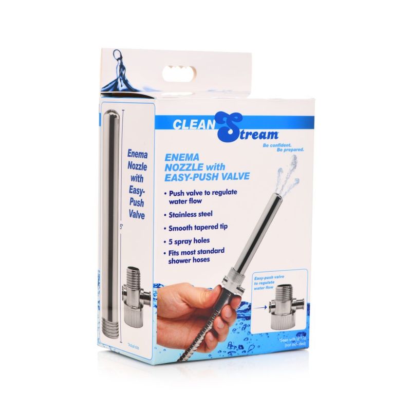Enema Nozzle With Push Valve