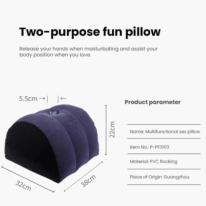 Inflatable Sex Positioning Half Dome Cushion with Toy Holder