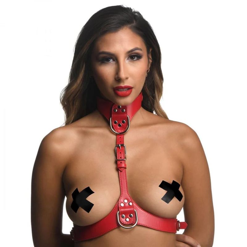 Red Female Chest Harness S/M
