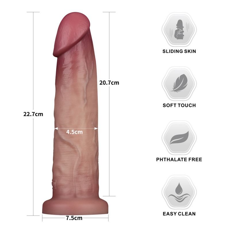 Sliding Skin Pro Dual Layer Silicone Dong 9in