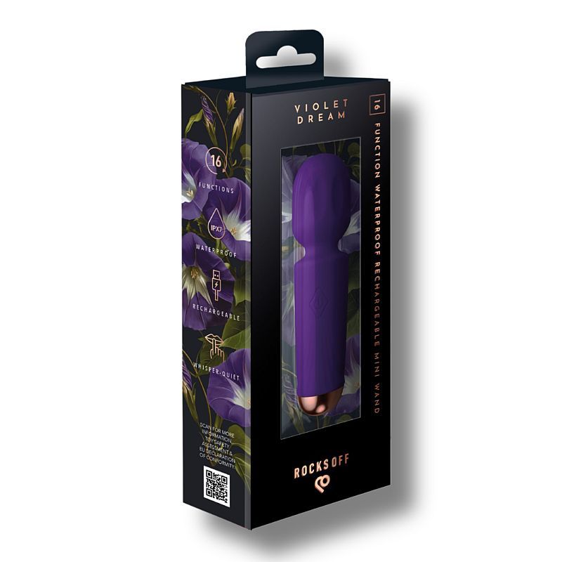 Rechargeable 16 Mode Silicone Mini Wand Violet Dream
