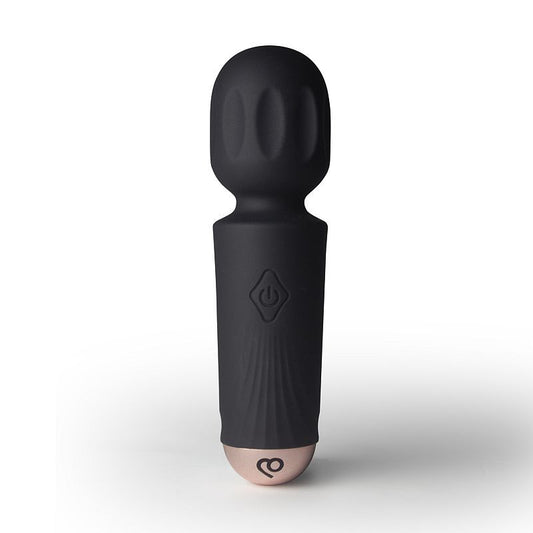 Rechargeable 16 Mode Silicone Mini Wand Black Tulip